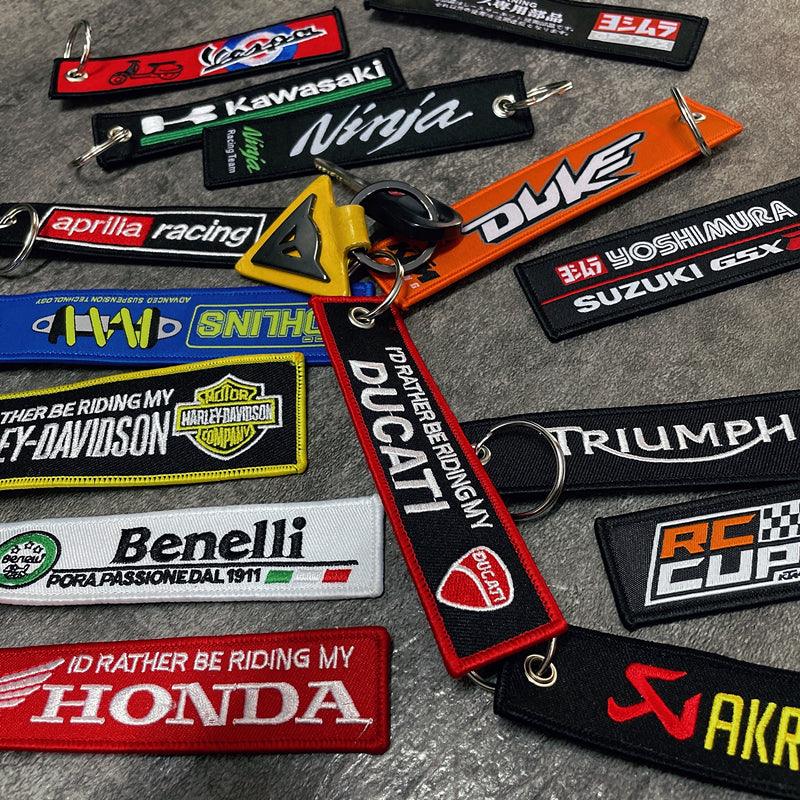 Motorcycle Brand Embroidered Keychain