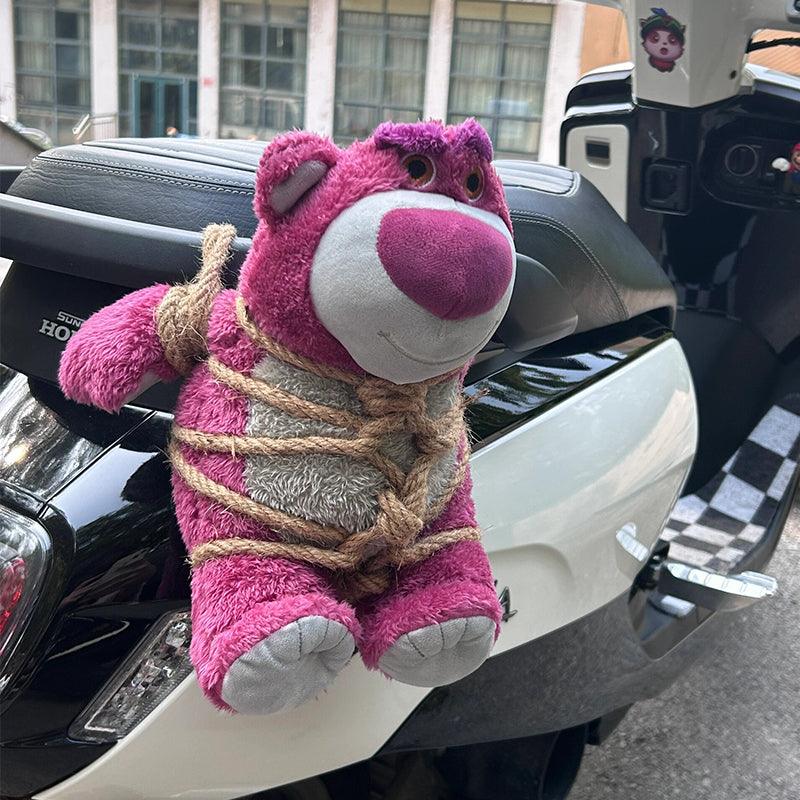 Strawberry Bear Tie-On Motorcycle Decoration Plush Doll