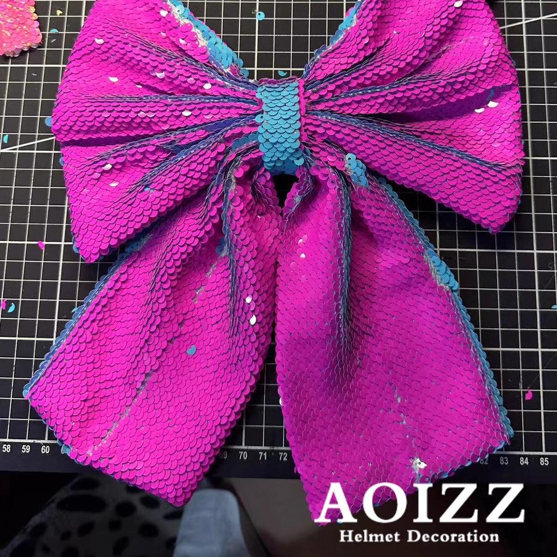 AOIZZ™ Handcrafted Helmet Flip-Color Bow