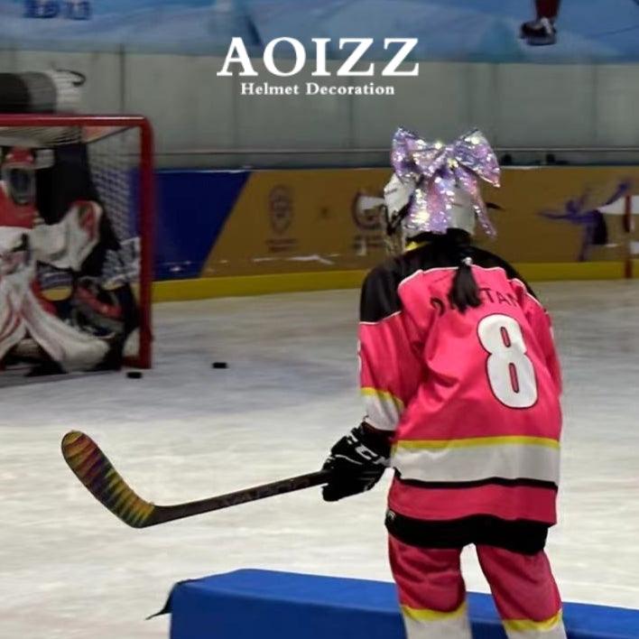 AOIZZ™ Handcrafted Helmet Flip-Color Bow