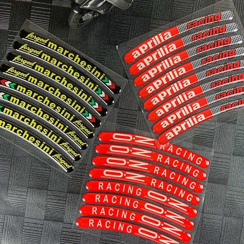 3D Epoxy Motorcycle Wheel Rim Racing Stickers