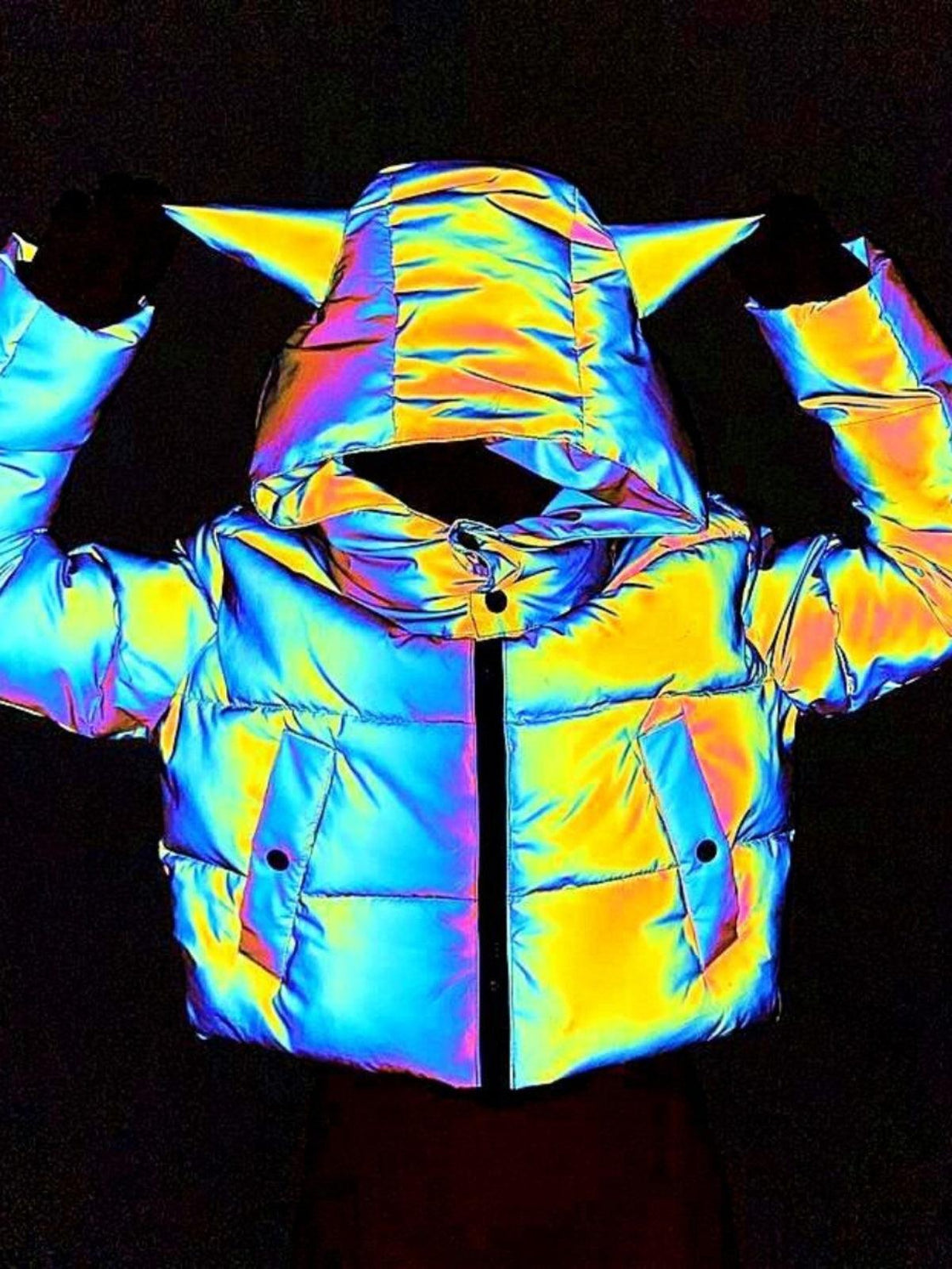 Rainbow Reflective Winter Motorcycle Jacket