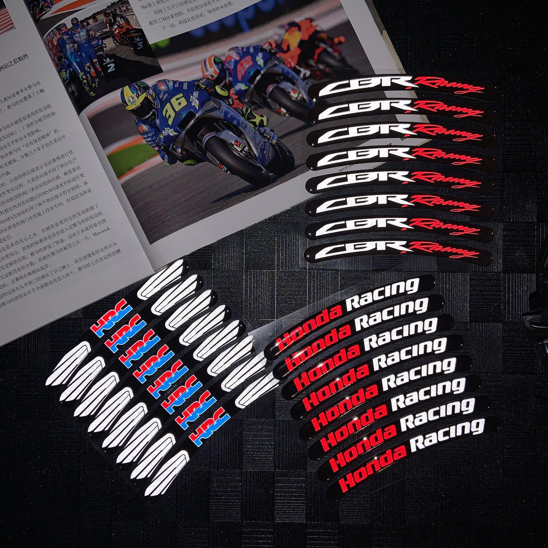 3D Epoxy Motorcycle Wheel Rim Racing Stickers