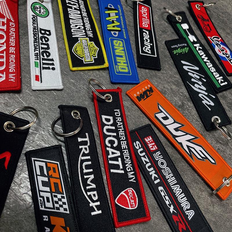 Motorcycle Brand Embroidered Keychain