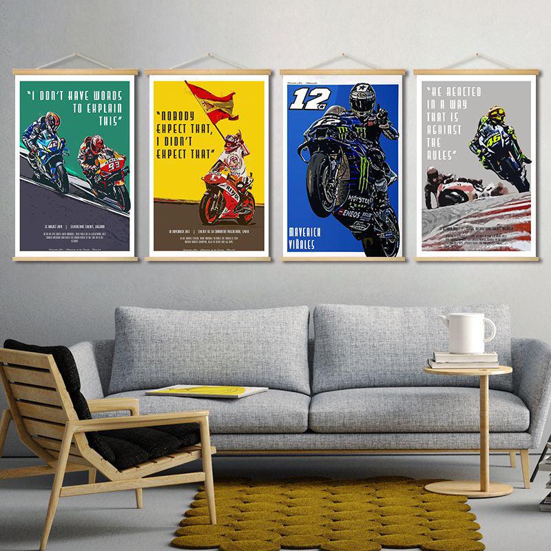 Motorcycle-Themed Scroll Wall Art Decor