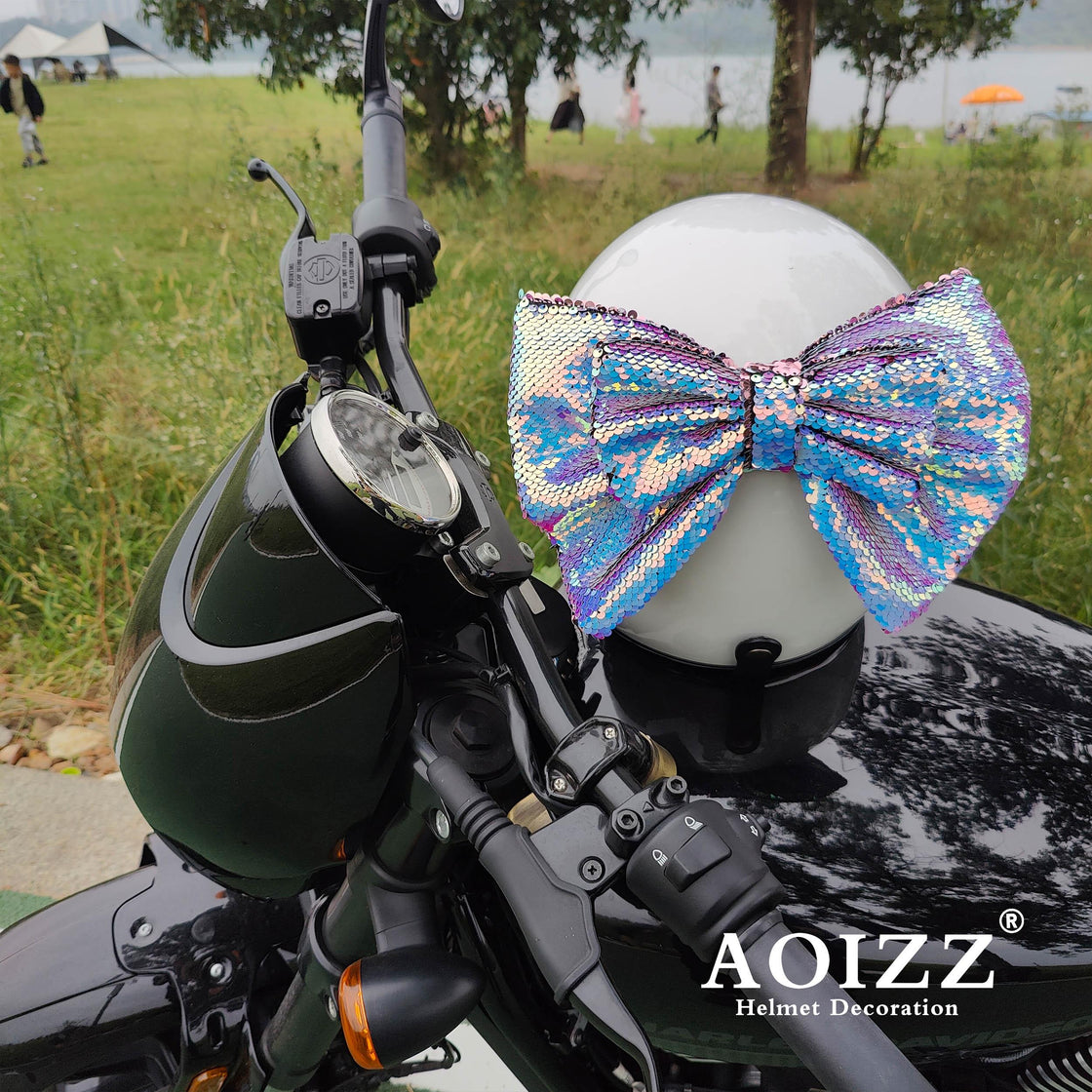 AOIZZ™ Handcrafted Helmet Flip-Color Bow