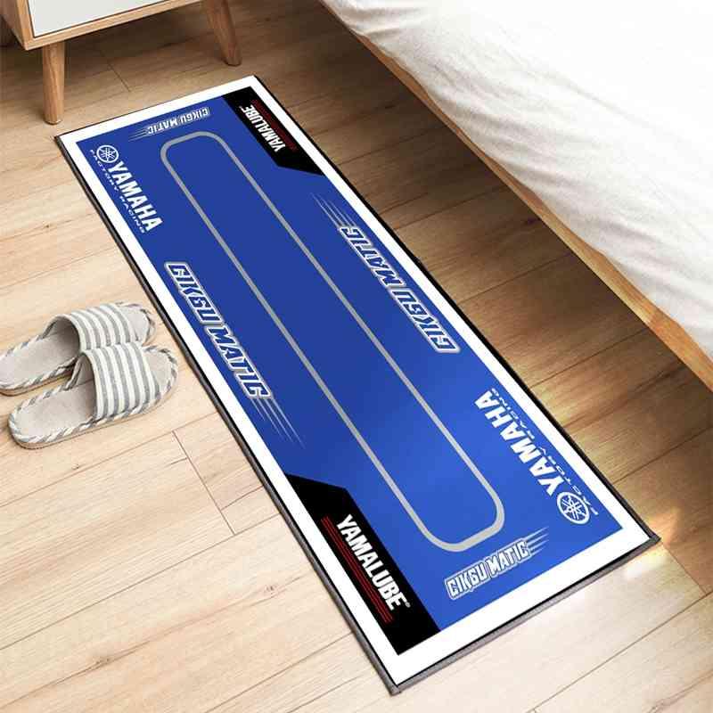 Motorcycle-Themed Carpet Display Mat