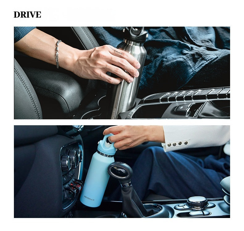 REVOMAX™ One-handed Opening Motorcycle Travel Thermos