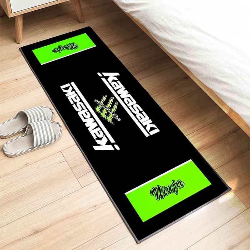 Motorcycle-Themed Carpet Display Mat