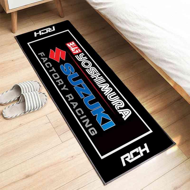 Motorcycle-Themed Carpet Display Mat