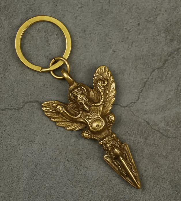 Solid Brass Oriental Mystic Bird Keychain