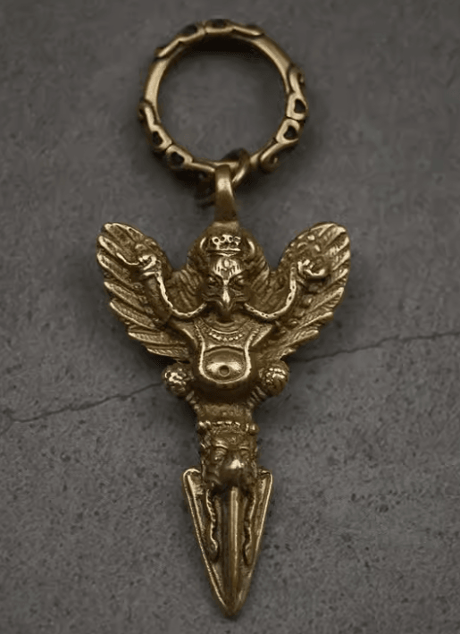 Solid Brass Oriental Mystic Bird Keychain