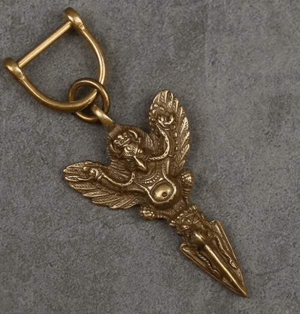 Solid Brass Oriental Mystic Bird Keychain