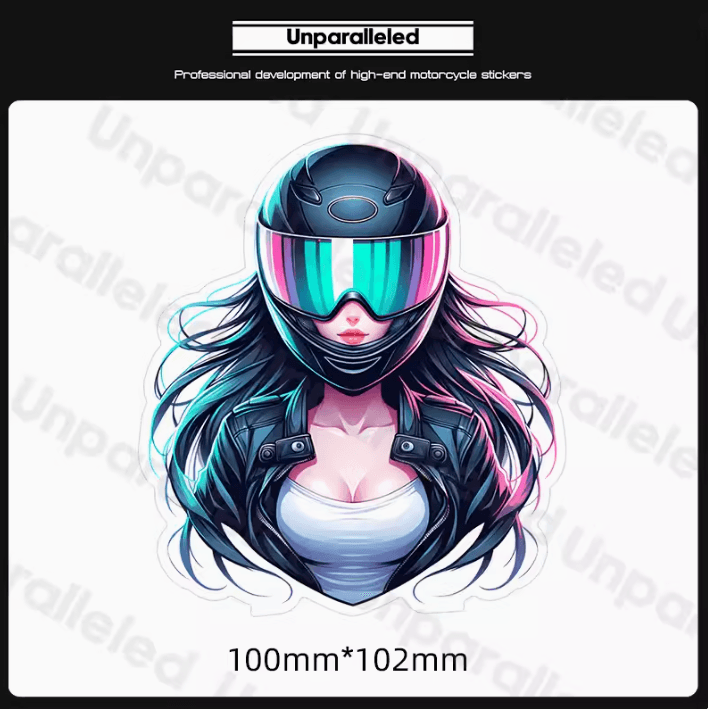 Unparalleled™ Cute Biker Girl Sticker