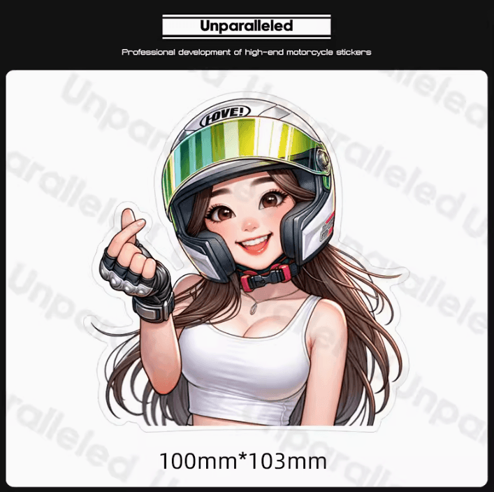 Unparalleled™ Cute Biker Girl Sticker