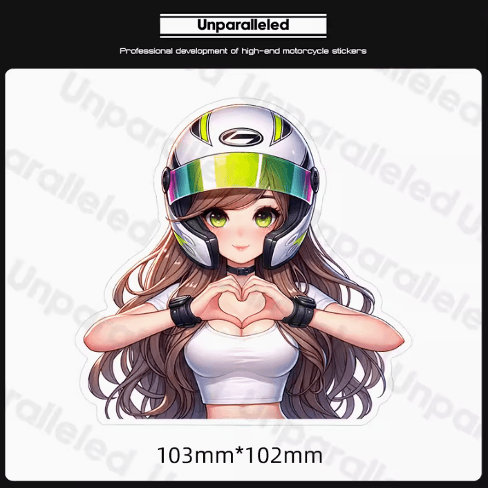 Unparalleled™ Cute Biker Girl Sticker