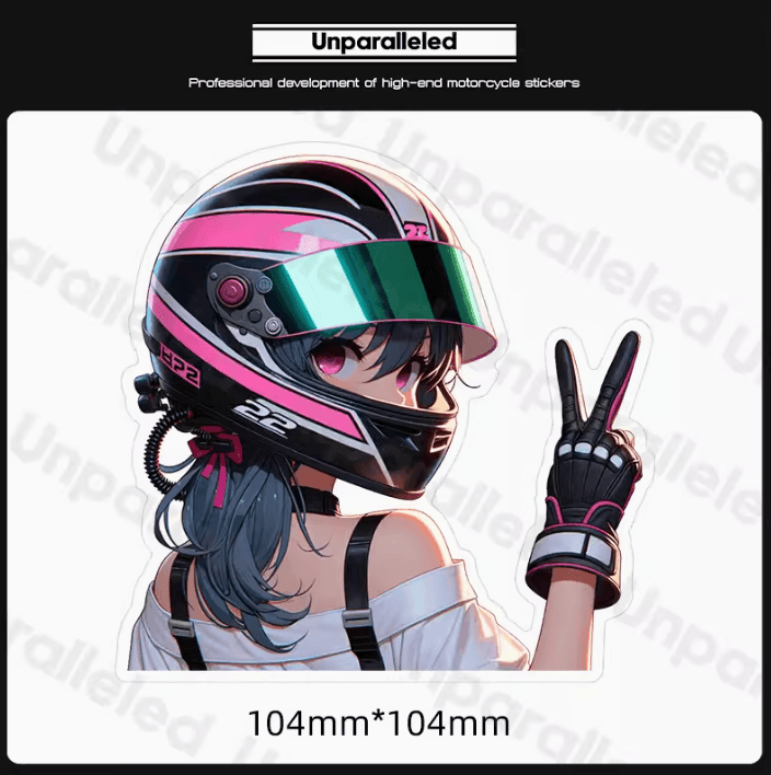 Unparalleled™ Cute Biker Girl Sticker