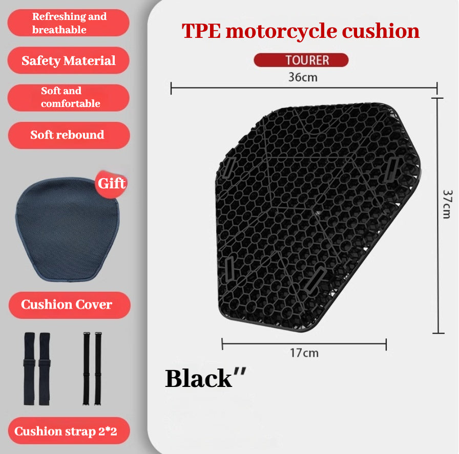 Motorcycle Honeycomb Technology Shock-Absorbing Breathable Seat Cushion