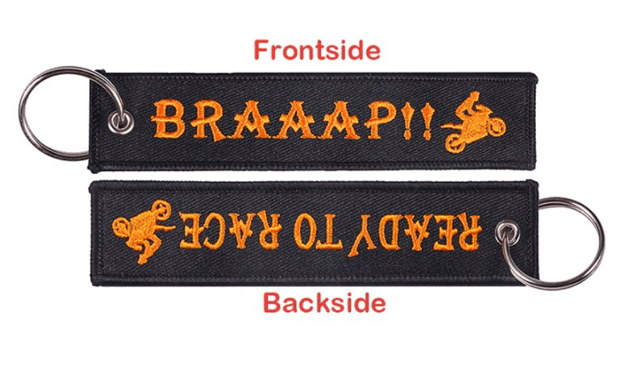 Motorcycle Embroidered Keychain