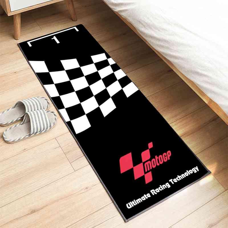 Motorcycle-Themed Carpet Display Mat