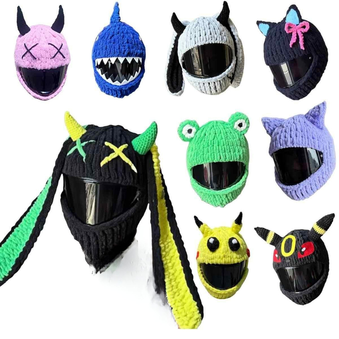 Handmade Knitted Cartoon Cover for Motorcycle Helmet