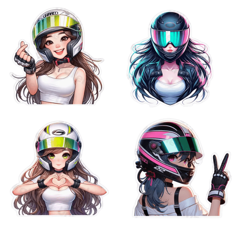 Unparalleled™ Cute Biker Girl Sticker