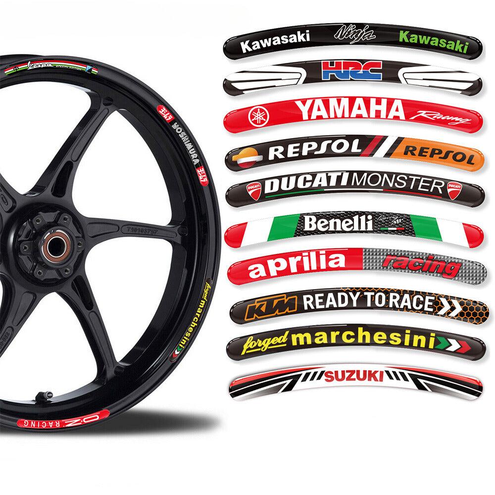 3D Epoxy Motorcycle Wheel Rim Racing Stickers