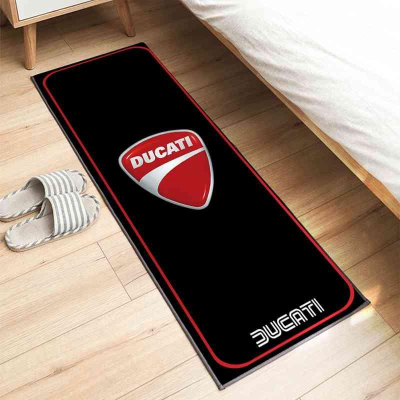 Motorcycle-Themed Carpet Display Mat