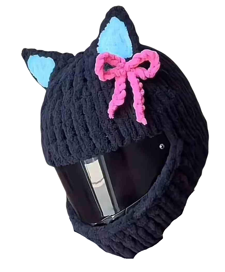 Handmade Knitted Cartoon Cover for Motorcycle Helmet