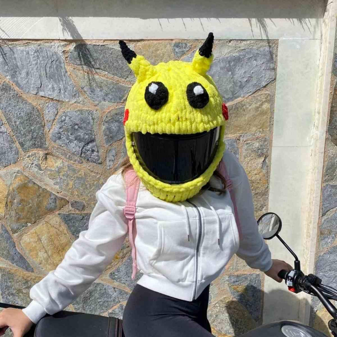 Handmade Knitted Cartoon Cover for Motorcycle Helmet