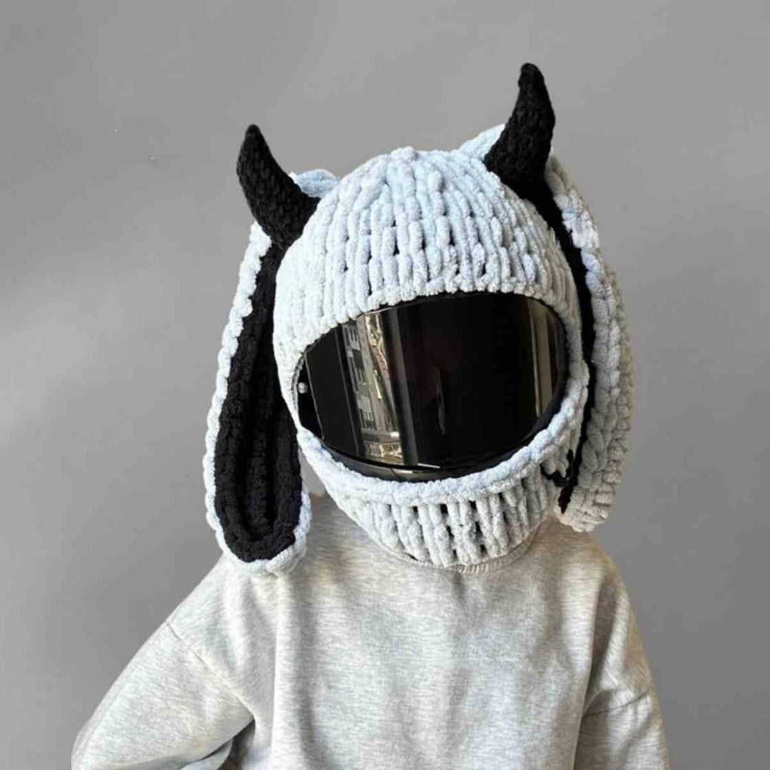 Handmade Knitted Cartoon Cover for Motorcycle Helmet