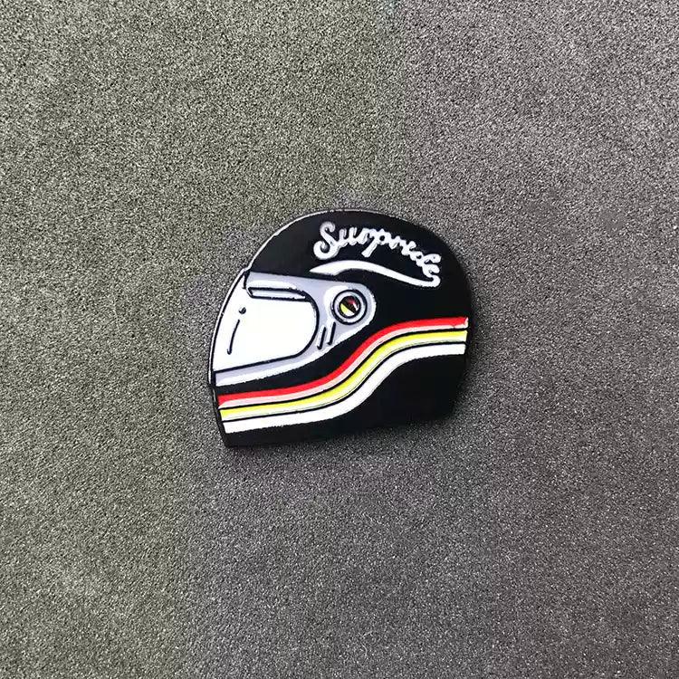 Motorcycle Helmet Pin Badge