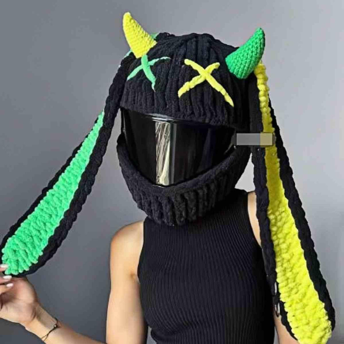 Handmade Knitted Cartoon Cover for Motorcycle Helmet