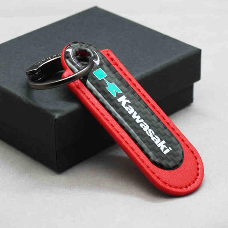 Motorcycle Carbon Fiber Leather Keychain