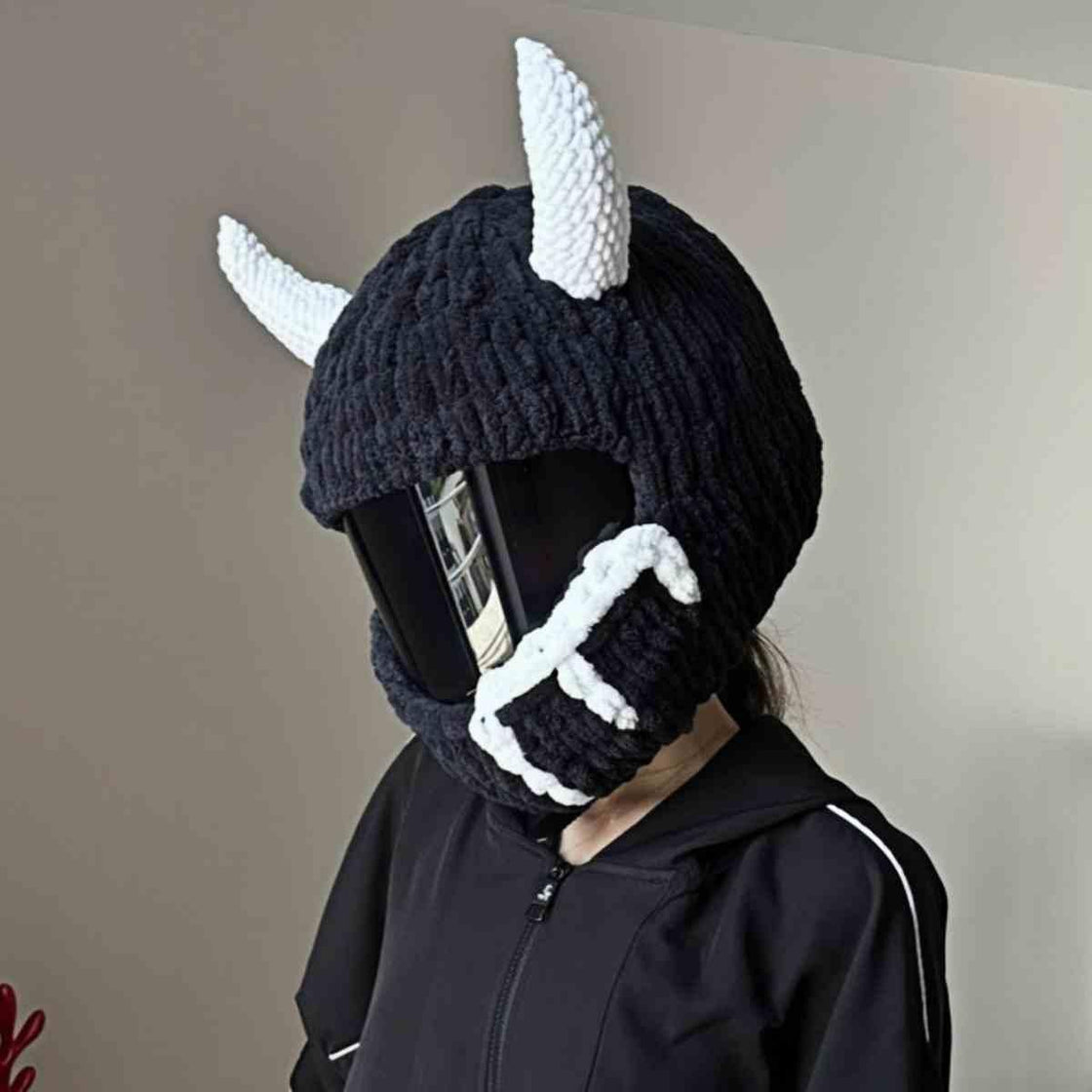 Handmade Knitted Cartoon Cover for Motorcycle Helmet