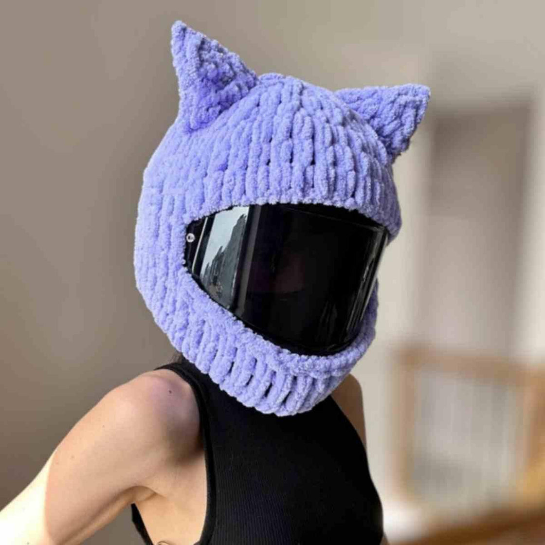 Handmade Knitted Cartoon Cover for Motorcycle Helmet