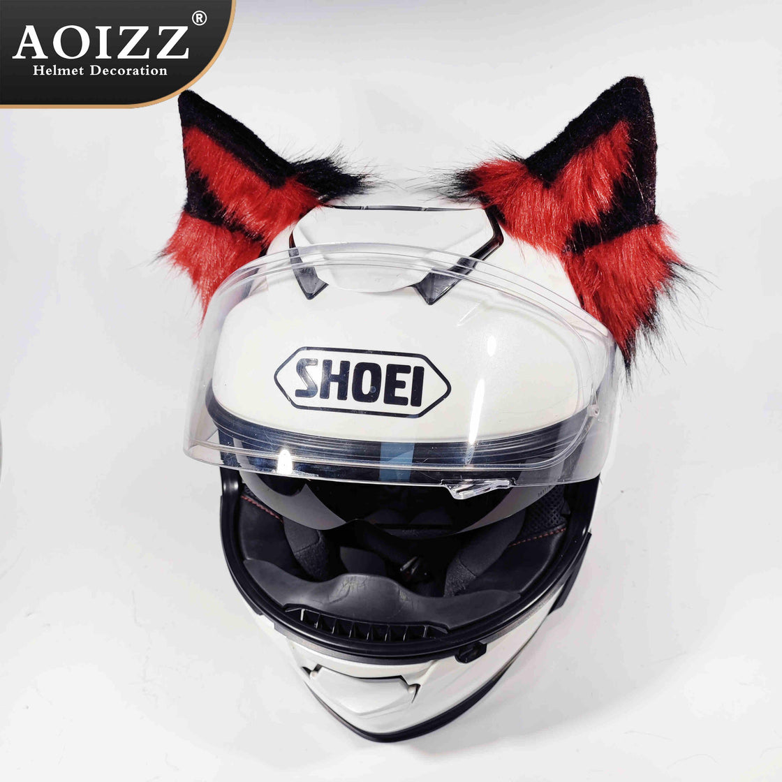 AOIZZ™ Handmade Snow Wolf Ear Helmet Decoration