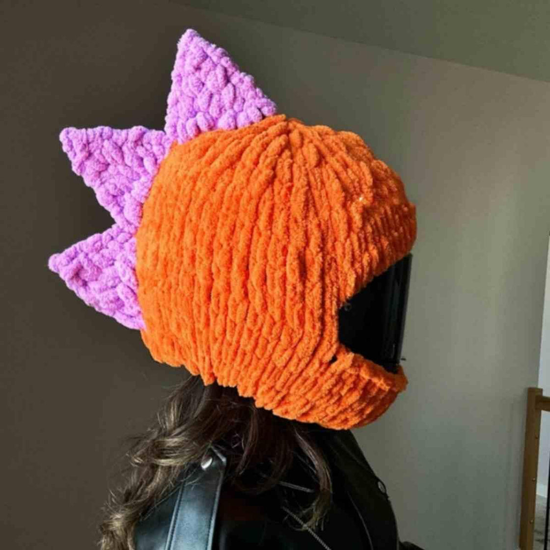 Handmade Knitted Cartoon Cover for Motorcycle Helmet