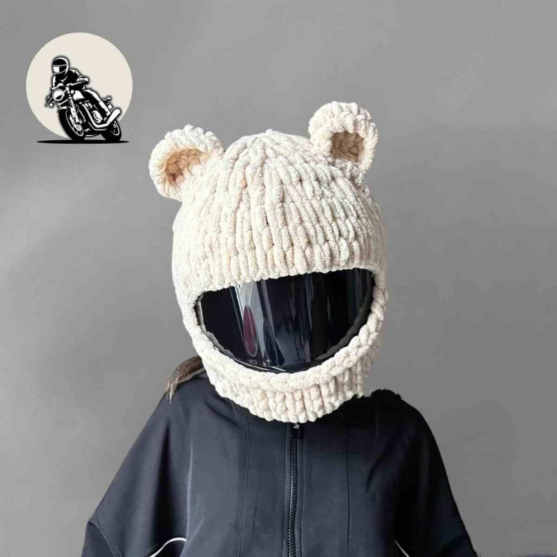 Handmade Knitted Cartoon Cover for Motorcycle Helmet