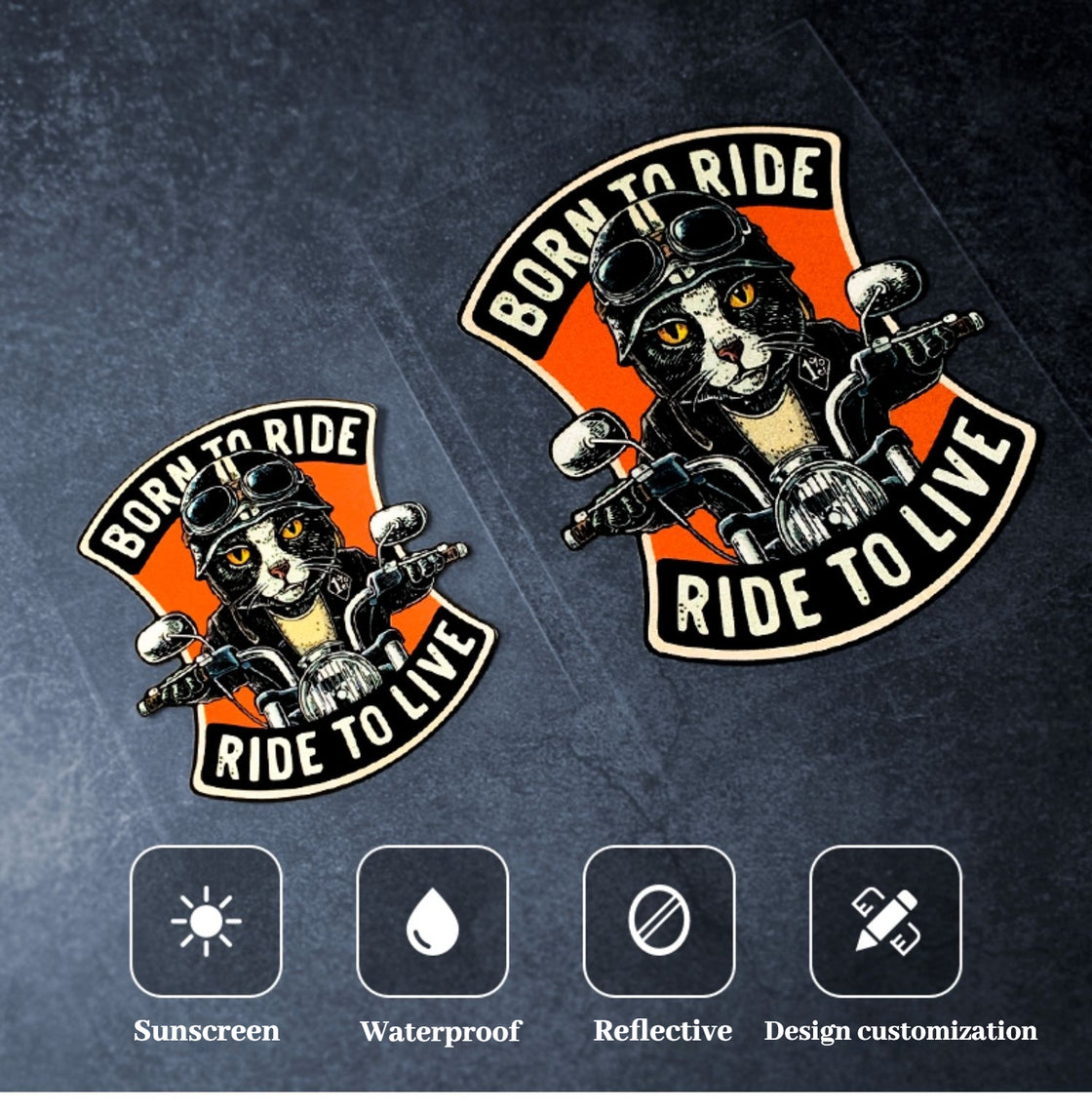 "BORN TO RIDE" Sticker