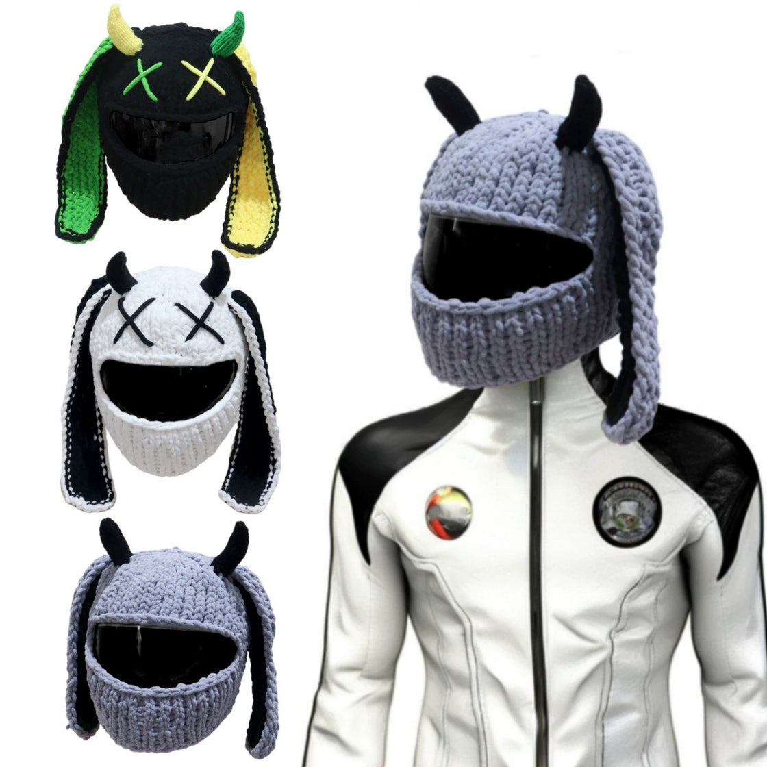 Handmade Knitted Cartoon Cover for Motorcycle Helmet