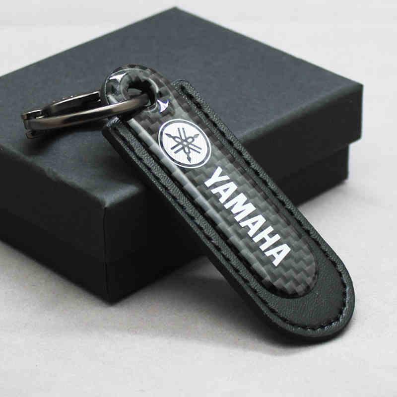 Motorcycle Carbon Fiber Leather Keychain