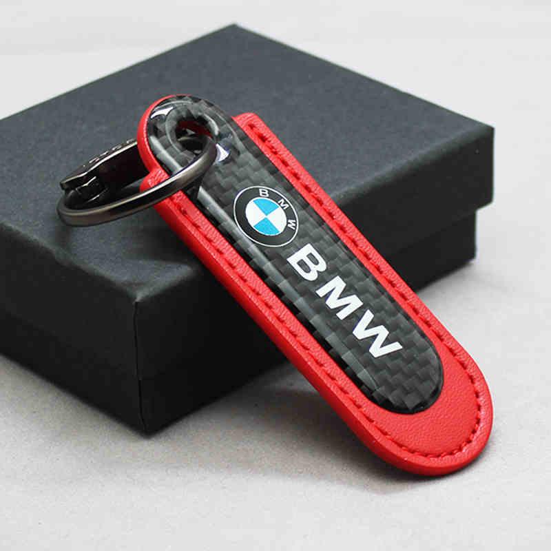 Motorcycle Carbon Fiber Leather Keychain