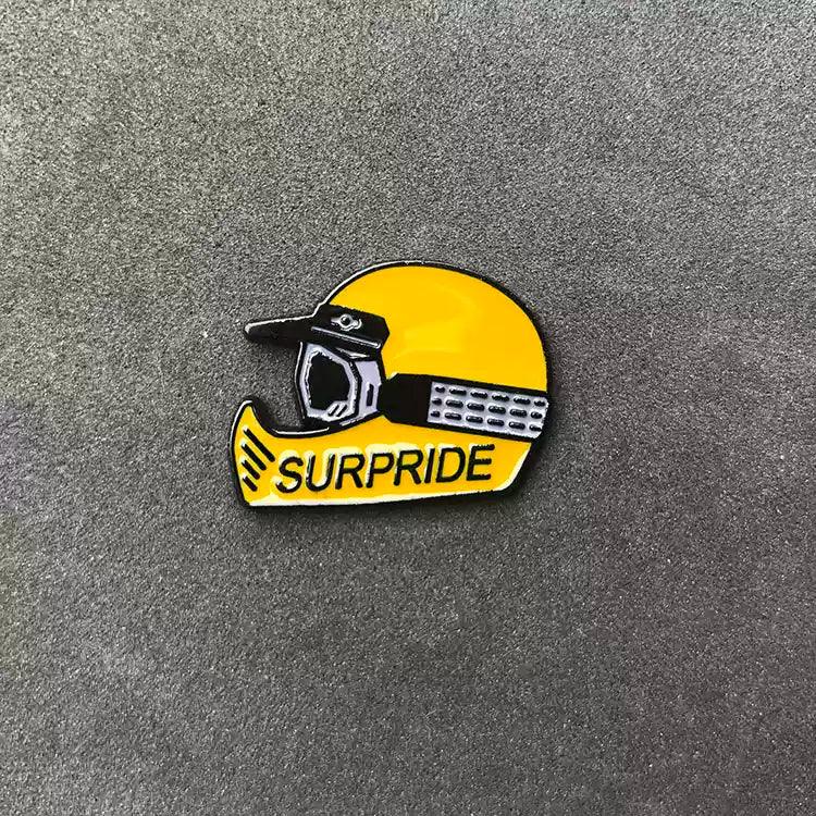 Motorcycle Helmet Pin Badge