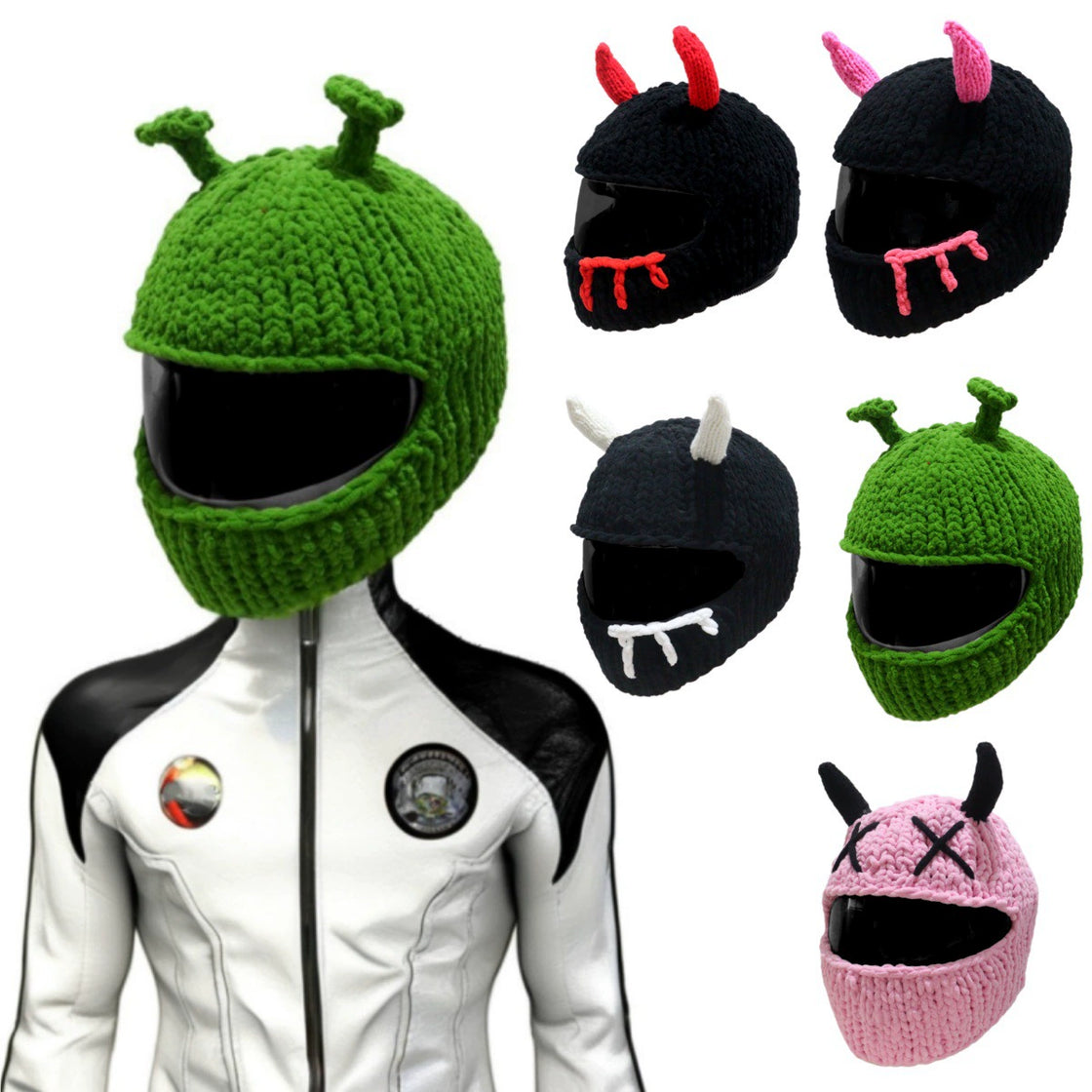 Handmade Knitted Cartoon Cover for Motorcycle Helmet