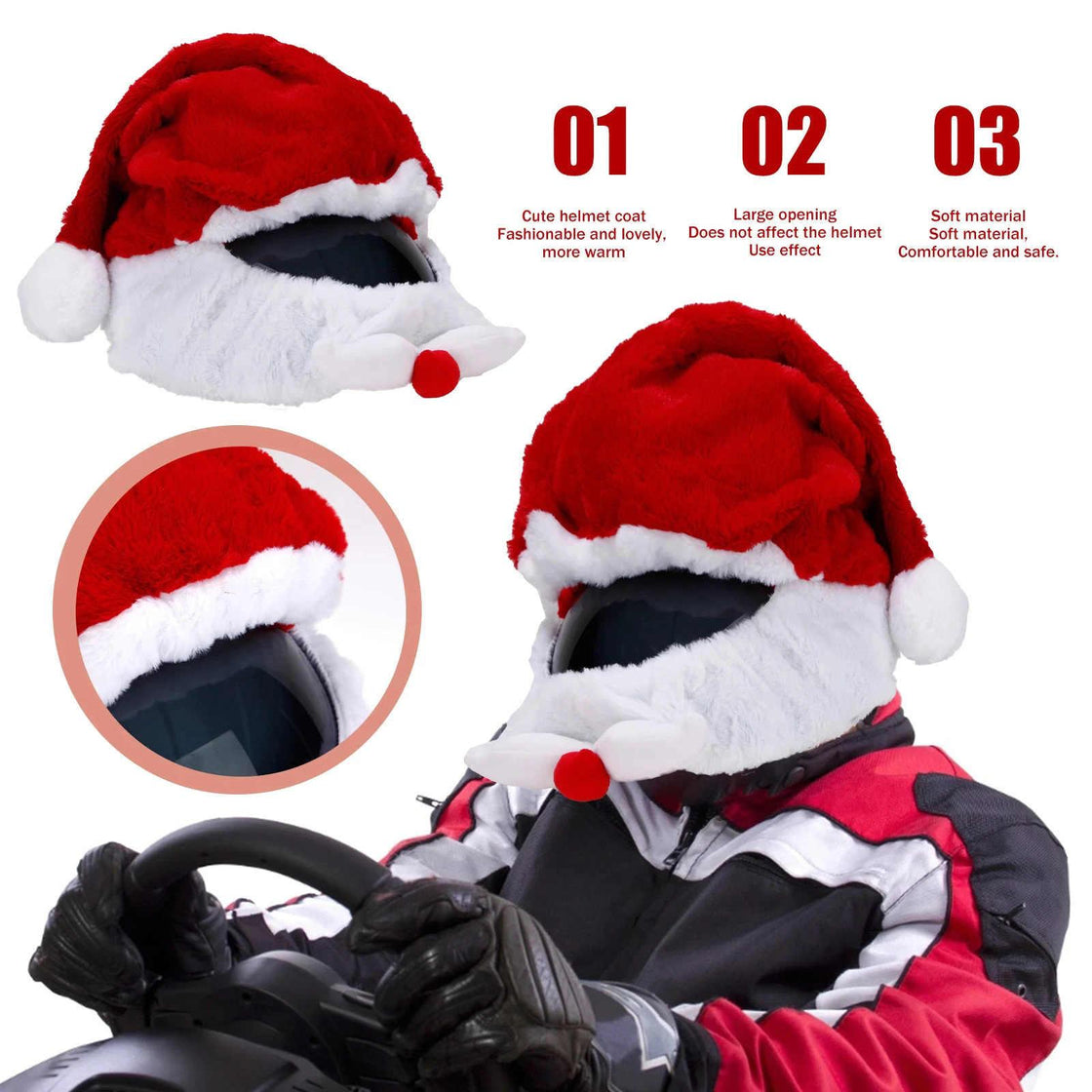 Santa Claus Hat Motorcycle Helmet Cover