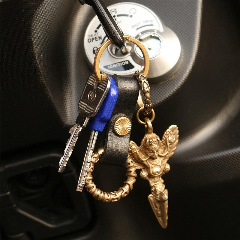 Solid Brass Oriental Mystic Bird Keychain