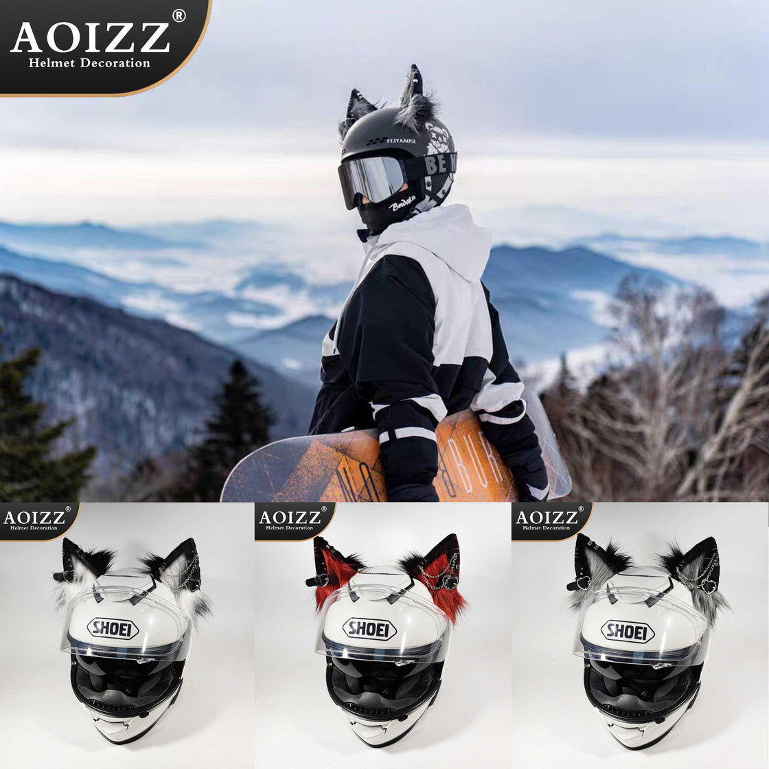 AOIZZ™ Handmade Cat Ear Helmet Decoration PRO