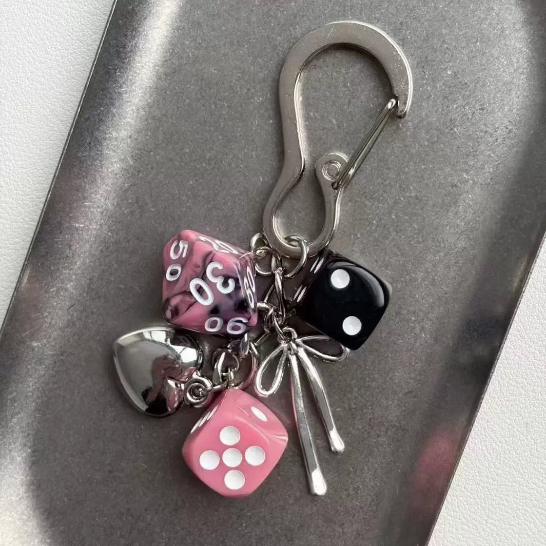 Motorcycle Super Lucky Dice Keychain