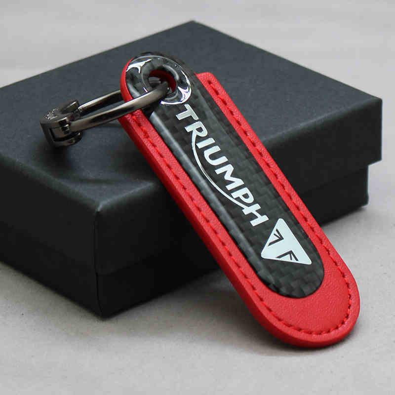 Motorcycle Carbon Fiber Leather Keychain